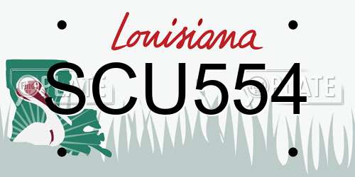 SCU554 Louisiana License Plate