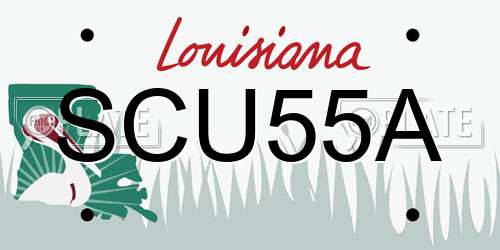 SCU55A Louisiana License Plate