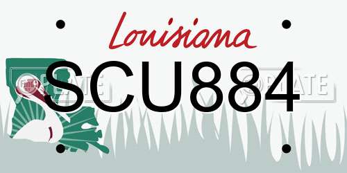 SCU884 Louisiana License Plate