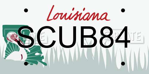 SCUB84 Louisiana License Plate