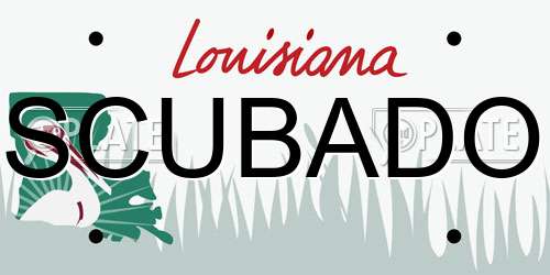 SCUBADO Louisiana License Plate