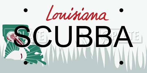 SCUBBA Louisiana License Plate