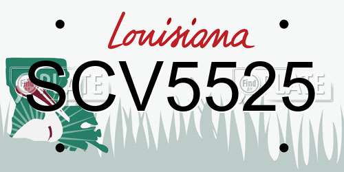 SCV5525 Louisiana License Plate