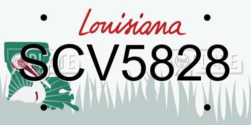 SCV5828 Louisiana License Plate