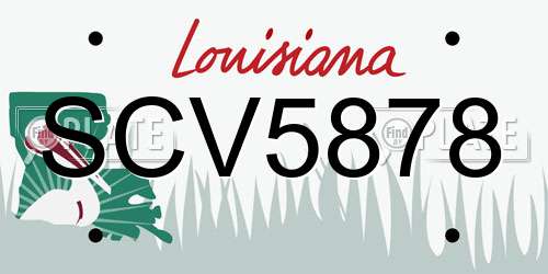 SCV5878 Louisiana License Plate
