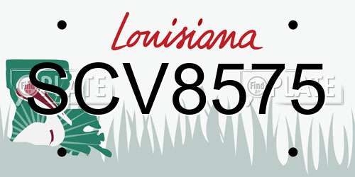 SCV8575 Louisiana License Plate