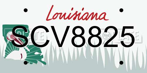 SCV8825 Louisiana License Plate