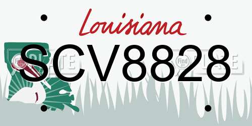 SCV8828 Louisiana License Plate