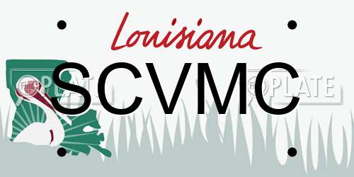 SCVMC Louisiana License Plate