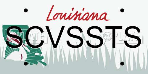SCVSSTS Louisiana License Plate