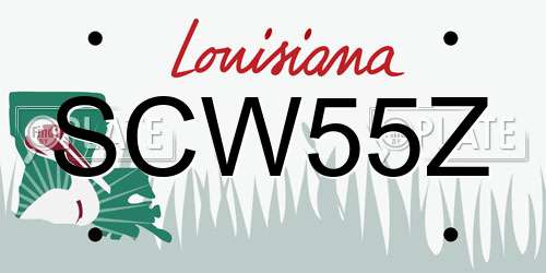 SCW55Z Louisiana License Plate