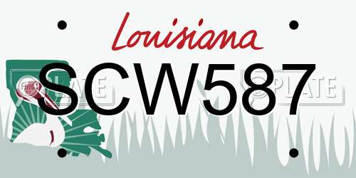 SCW587 Louisiana License Plate