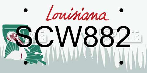 SCW882 Louisiana License Plate