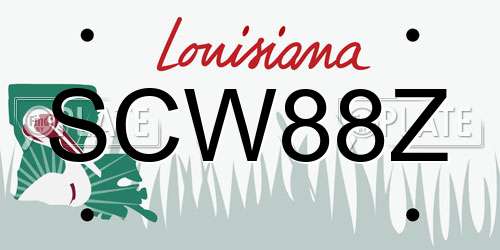 SCW88Z Louisiana License Plate