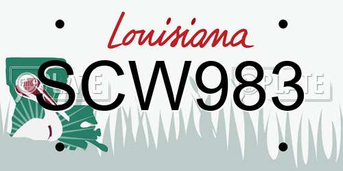 SCW983 Louisiana License Plate