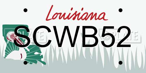 SCWB52 Louisiana License Plate