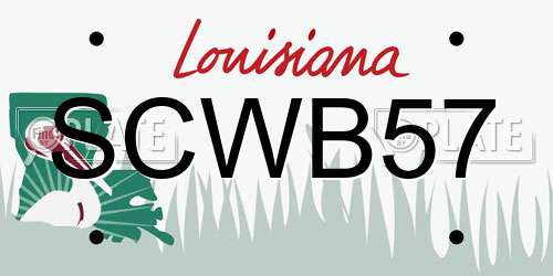 SCWB57 Louisiana License Plate