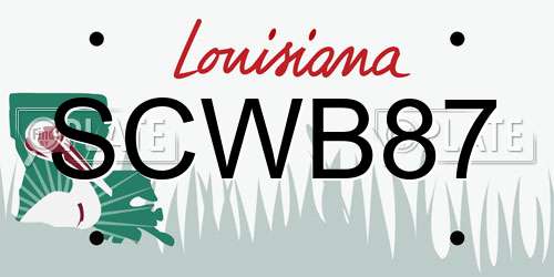 SCWB87 Louisiana License Plate