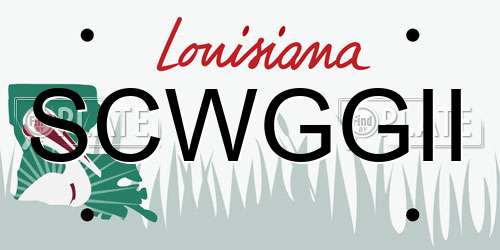 SCWGGII Louisiana License Plate