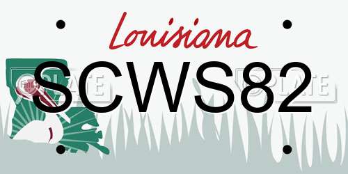 SCWS82 Louisiana License Plate