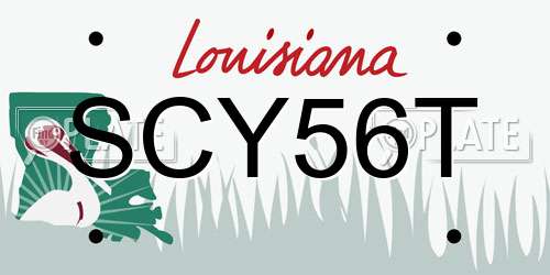 SCY56T Louisiana License Plate