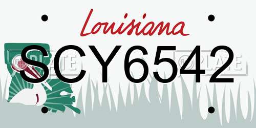 SCY6542 Louisiana License Plate
