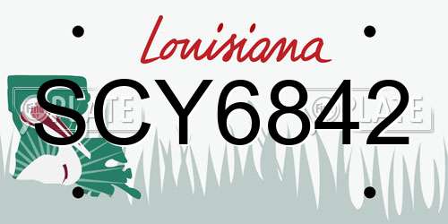 SCY6842 Louisiana License Plate