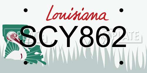 SCY862 Louisiana License Plate