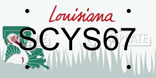 SCYS67 Louisiana License Plate