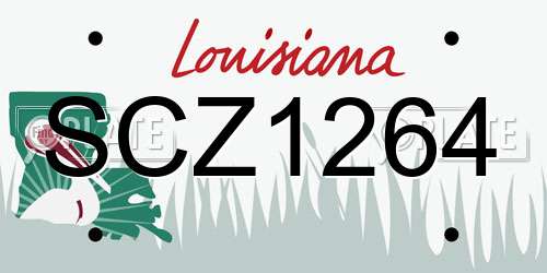 SCZ1264 Louisiana License Plate