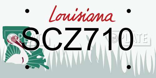 SCZ710 Louisiana License Plate