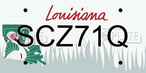 SCZ71Q Louisiana License Plate