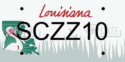 SCZZ10 Louisiana License Plate