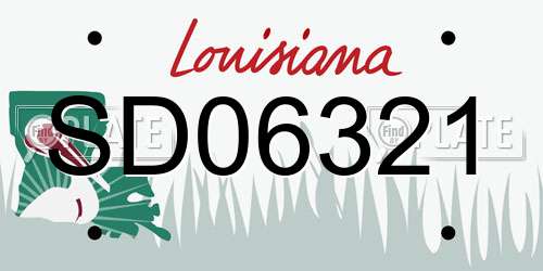 SD06321 Louisiana License Plate