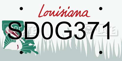 SD0G371 Louisiana License Plate