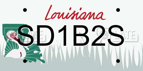 SD1B2S Louisiana License Plate