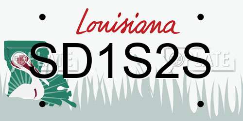 SD1S2S Louisiana License Plate