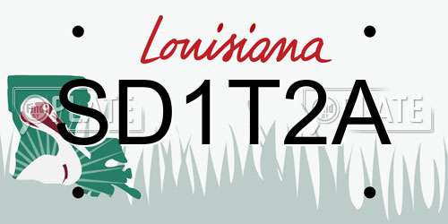 SD1T2A Louisiana License Plate