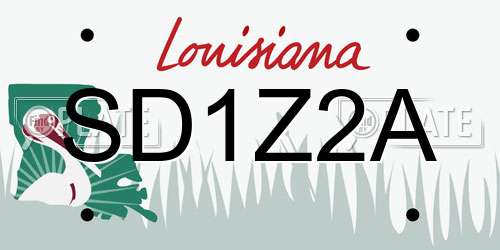SD1Z2A Louisiana License Plate