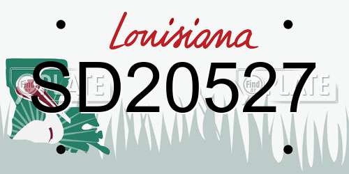 SD20527 Louisiana License Plate