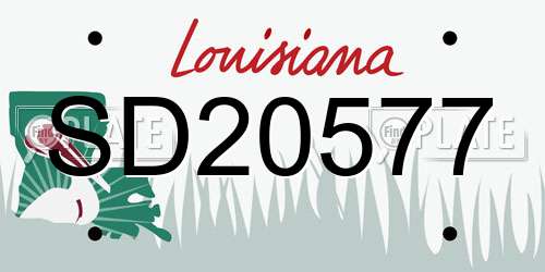 SD20577 Louisiana License Plate