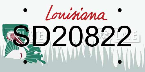 SD20822 Louisiana License Plate