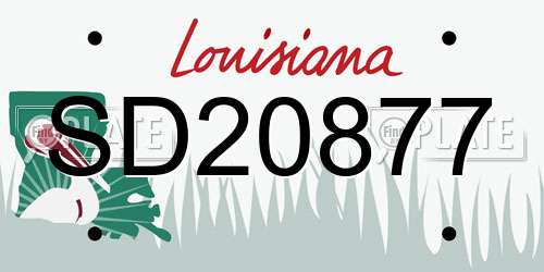 SD20877 Louisiana License Plate