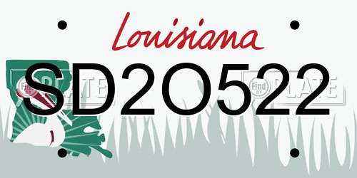 SD2O522 Louisiana License Plate