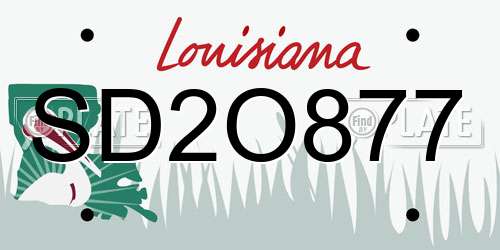 SD2O877 Louisiana License Plate