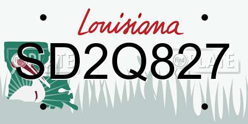 SD2Q827 Louisiana License Plate