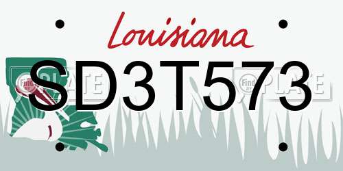 SD3T573 Louisiana License Plate