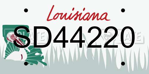 SD44220 Louisiana License Plate