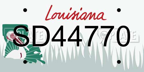 SD44770 Louisiana License Plate