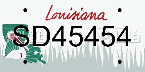 SD45454 Louisiana License Plate